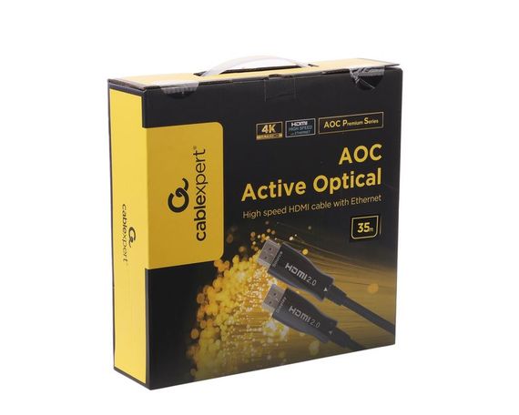 Кабель Cablexpert CCBP-HDMI-AOC-35M, HDMI V.2.0, вилка/вилка, з позолоченими контактами, 35 м | Зображення 1