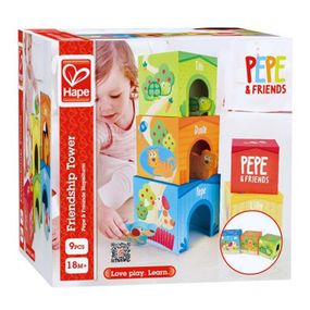 Развивающая игрушка Hape деревянные кубики Башня со зверьками (E0451) - Топ Продаж!