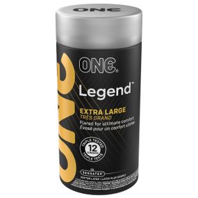 Презервативи ONE Legend XL, 12 шт, збільшений розмір, розширення на кінці, подарункове паковання-тубус sexstyle