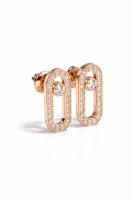 Серьги из красного золота с фианитами S-0368