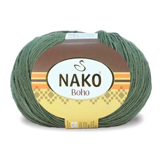 Шкарпеткова пряжа Nako Boho, оливковий 12537