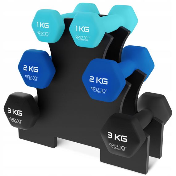 Набір вінілових гантелей 4FIZJO Classic 12 кг зі стійкою (P-5905973403238)