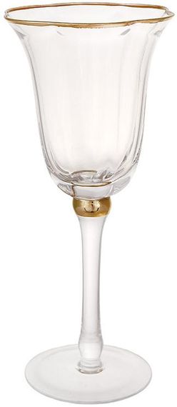 Набір 6 скляних келихів "Gatsby" 250мл (фужери для вина) із золотою облямівкою