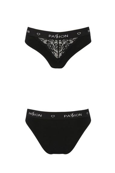 Трусики с широкой резинкой и кружевом Passion PS001 PANTIES M, black sexstyle | Зображення 1