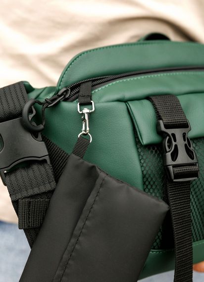 Большая мужская сумка бананка Sambag DynamicDart зеленая 38 × 21 × 7 см (80411007m) | Зображення 6