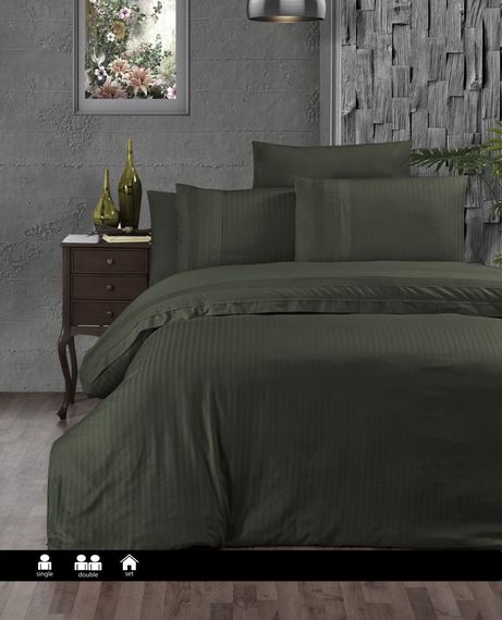 Постельное белье First Choice Ranforce Deluxe 200 х 220 см Gala Dark Green | Зображення 1
