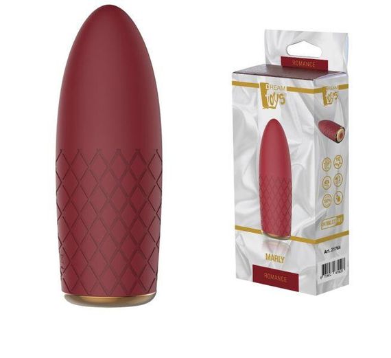 Компактний вібромасажер з рельєфною поверхнею Dream Toys Marly, бордовий, 11 х 4 см Sex Aura