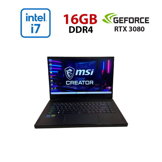 Ігровий ноутбук MSI Creator 15 A11UH / 15,6" (1920x1080) IPS / Intel Core i7-11800H (8 (16) ядер по 1,9 - 4,6 ГГц) / 16 ГБ DDR4 / 512 ГБ SSD / nVidia GeForce RTX 3080, 8 ГБ GDDR6, 256-біт / Веб-камера б/в