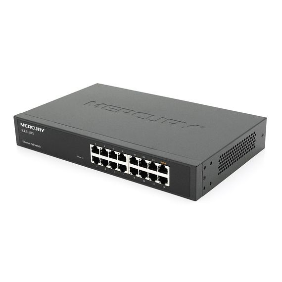 Комутатор POE Mercury S116PS 15 портів POE 100Мбит + 1 порт Ethernet (UP-Link) 100 Мбіт, БП вбудований, кріплення в стійку, BOX | Зображення 2