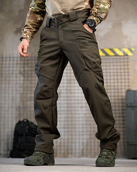Тактичні штани софтшел DRAFT висока талія олива ВТ7616