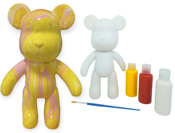 Ведмедик для розмальовки 23 см розмальовка ведмедя DIY набір Fluid Violence Bear флюїдний ведмідь
