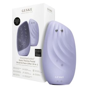 Очистительная щетка для лица GESKE Sonic Thermo Facial Brush&Face-Lifter 8в1 white, Фиолетовый