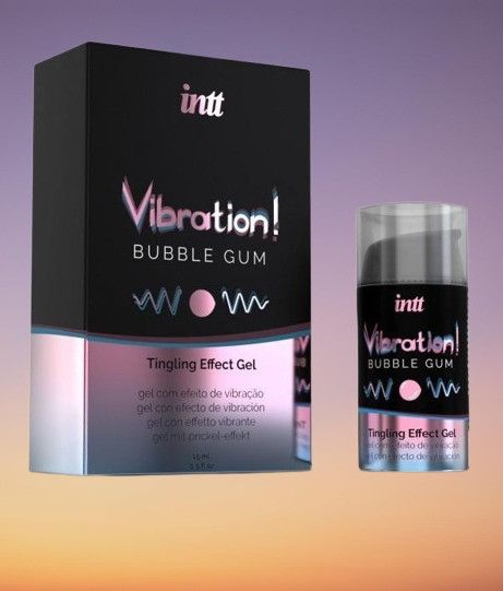 Рідкий вібратор Intt Vibration Bubble Gum – збудливий гель з ефектом вібрації, 15 мл Sex Aura