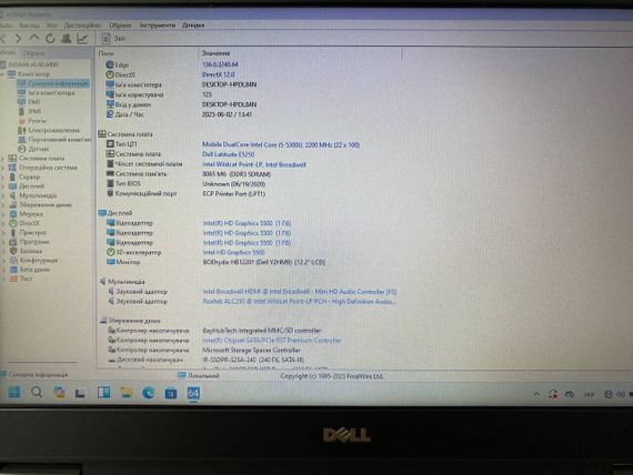 Нетбук Б-класс Dell Latitude E5250 / 12.5" (1366x768) TN / Intel Core i5-5300U (2 (4) ядра по 2.3 - 2.9 GHz) / 8 GB DDR3 / 240 GB SSD / Intel HD Graphics 5500 / WebCam / HDMI б/у | Зображення 8
