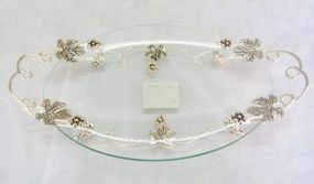 Блюдо овальне з ручками декоративне Grapes 43х24х8см