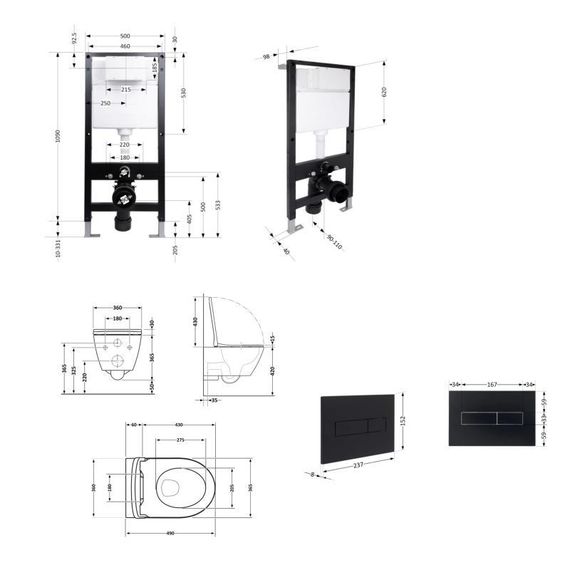 Готовое решение Qtap для ванной комнаты: подвесной унитаз Robin ML Ultra Quiet 490x365x325 + комплект инсталляции Standard | Зображення 1