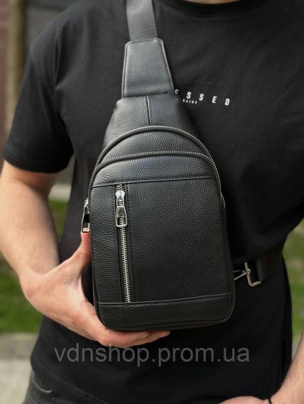 Чоловічий стильний слінг на плече 18х32х6, сумка рюкзак для подорожей та відпочинку TIDING BAG 7862 чорна | Зображення 6