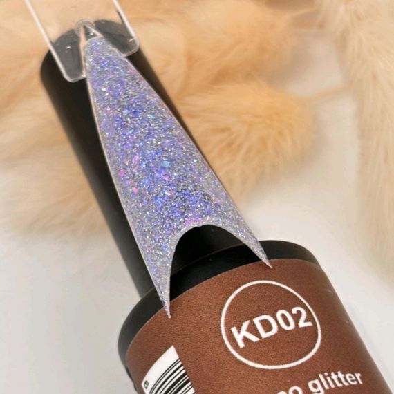 Светоотражающий гель-лак Bee Nails Disco Glitter KD02 8мл | Зображення 1