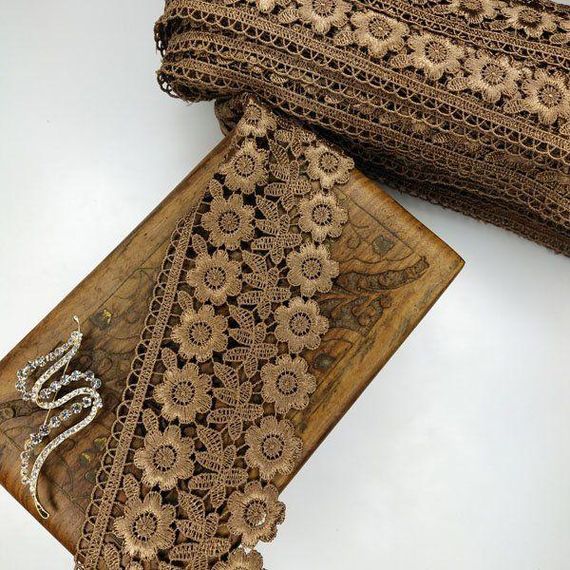 Мереживо макраме  7.5 см (20 м) Колір - Золото (25-F1375E1-4) | Зображення 2
