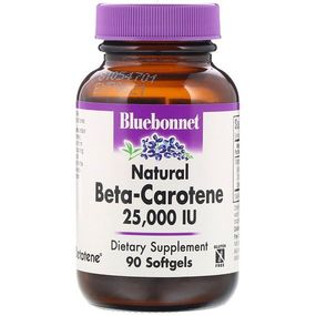 Витамин A Bluebonnet Nutrition Beta Carotene 25.000 UI 90 Softgels BLB0316