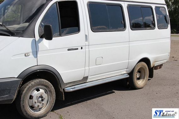 Боковые пороги KB001 (нерж) 42 мм для Газель, соболь | Зображення 2