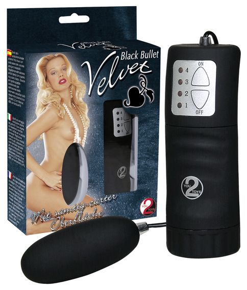 Віброяйце Velvet Black Bullet, чорне