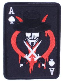 Шеврон Туз піковий на липучці (воднена) 10.5х7.5см