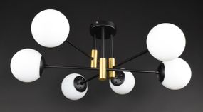 Люстра стельова на 6 лампочок 27751 Чорний 28х72х72 см.