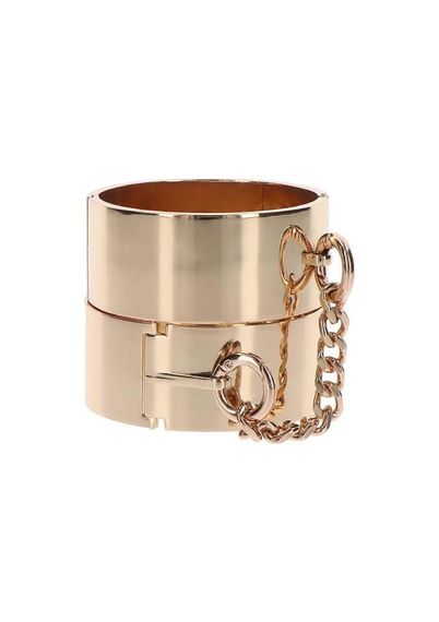 Наручники БДСМ кайданки для фіксації рук TABOOM Slave Wrist Cuffs — металеві, золотисті, аксесуар для пар | Зображення 4