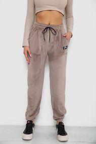 Штани жіночі велюрові, колір мокко, 238R58473-1