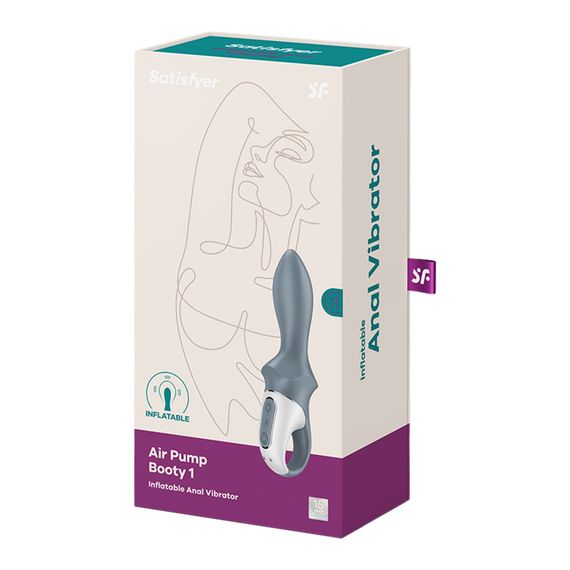 Анальный надувной вибратор Satisfyer Air Pump Booty 1, гибкий ствол | Зображення 5