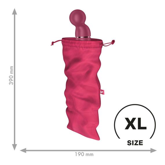 Мішечок для секс-іграшок Satisfyer Treasure Bag XL, рожевий, на шнурку Sex Aura