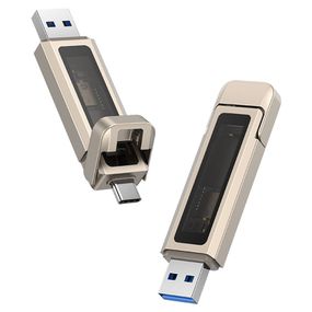 Флеш-накопитель Usams US-ZB275 2in1 USB 3.2 + Type-C GEN1 Dual Ports Aluminum Alloy 5G – 256GB Silver
