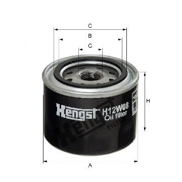 Фильтр масляный Fiat Ducato 2.3 JTD 06-, Hengst, H12W08,