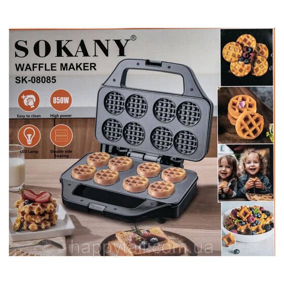 Вафельниця Sokany для круглих вафель 850 Вт SK-08085 | Зображення 8