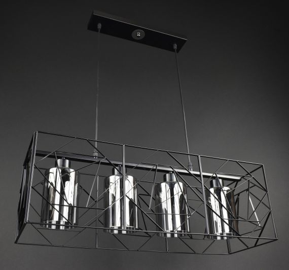 Люстра підвісна LOFT на 4 лампочки 27770 Чорний 30-100х25х71 см.