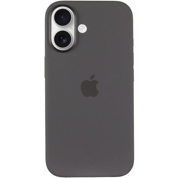 Чехол Silicone case (AAA) with Magsafe and Animation (button) для Apple iPhone 16 (6.1") Stone Grey | Зображення 1