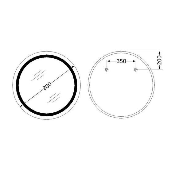 Дзеркало Lidz Aria R800 з LED-підсвіткою Touch, з антизапотіванням, з диммером, рег. яскравості LD78LR800 | Зображення 1