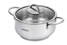 Кастрюля Ardesto BLACK MARS, стеклянная крышка, 4.3 л, нержавеющая сталь (AR0743S)