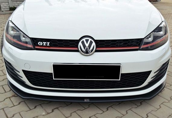 Передний сплиттер DPT V-2 (для GTI, 2012-2017, черный глянец) для Volkswagen Golf 7/E-Golf | Зображення 2