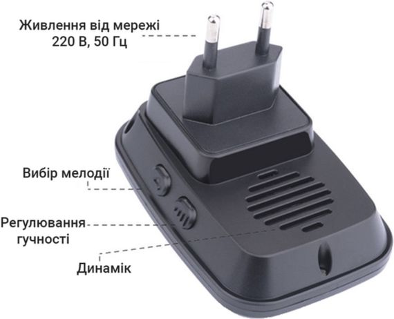 Беспроводной дверной звонок A10 на входные двери - Black | Зображення 5