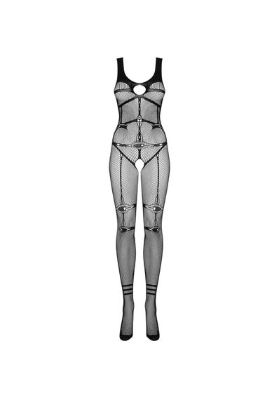 Комбінезон сітка Obsessive Bodystocking N123, чорний, One Size | Зображення 4