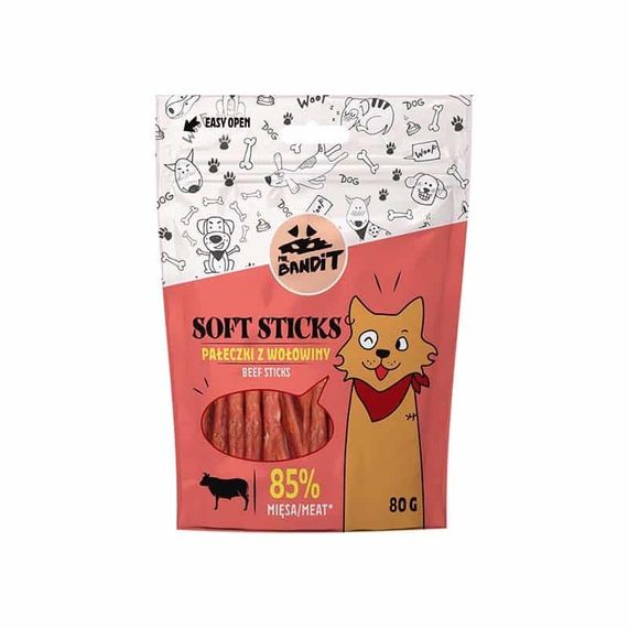 Ласощі для собак з яловичиною Mr. Bandit Soft Sticks, 80 гр