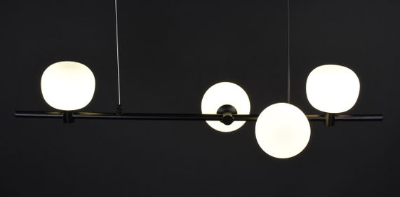 Люстра підвісна на 4 лампочки 27856 Чорний 25-110х24х86 см. | Зображення 2