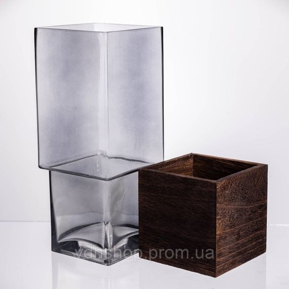 Ваза для квітів кругла скляна, декоративна прозора ваза з товстого скла HP-19-160-5 | Зображення 2