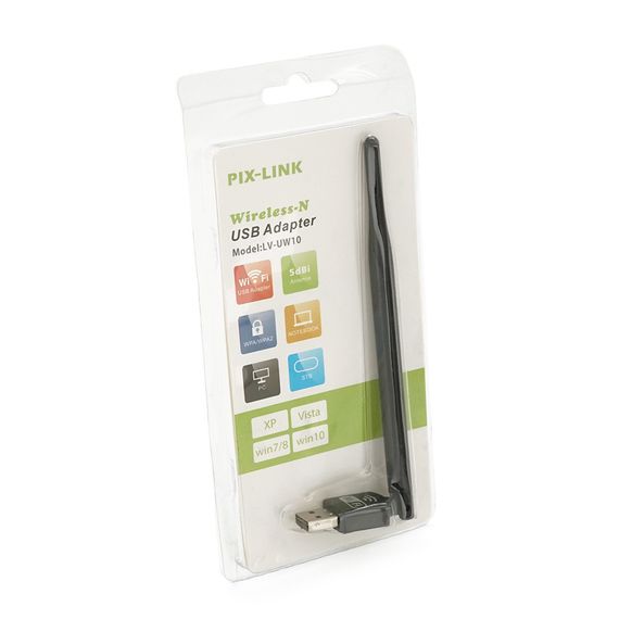 Бездротовий мережевий адаптер з антеною 10см Wi-Fi-USB LV-UW10-5DB MTK7601, 802.11bgn,150MB, 2.4GHz,WIN7/XP/Vista/ 2K/ MAC/LINUX | Зображення 2
