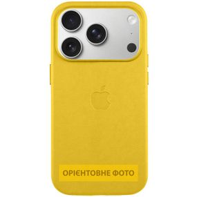 Чохол шкіряний Leather Case (AA) with Magnetic Fit and Animation для Apple iPhone 17 (6.3") Canary Yellow