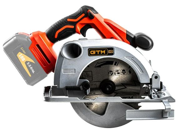 Акумуляторна дискова пила GTM CS18/165BL безщіткова без АКБ і ЗП (CS18/165BL) | Зображення 1