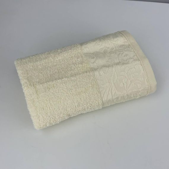 Полотенце для лица махровое Febo Vip Cotton Botan Турция 6399 молочное 50х90 см | Зображення 3