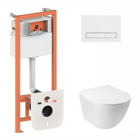 Готове рішення Qtap для ванної кімнати: підвісний унітаз Jay Rimless 520х360х320 + комплект інсталяції Nest 4 в 1 (лінійна